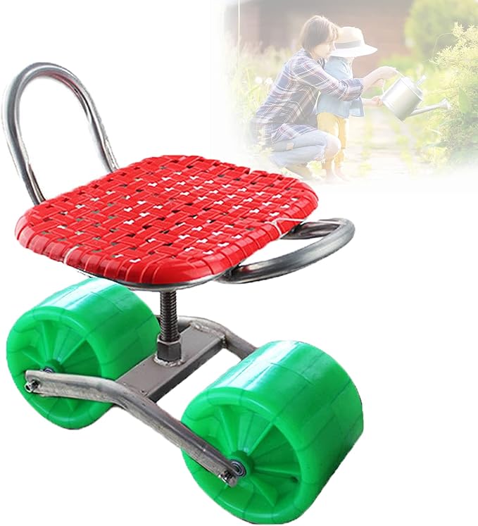 360 ° Swivel Seat Rolling Work Seat Mobile Seat Gardening Tools with Comfort Cushion Mobile Garden Seat Garden Supplies for Planting Garden Outdoor Yard