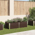 63x63x17.7 Brown Galvanized Steel Raised Garden Bed Easy Assembly Rectangular Planter for Patio Yard