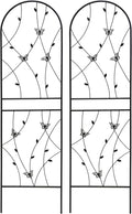 2 Pack Rustproof Metal Trellis for Climbing Plants 71x19.7 Outdoor Garden Support for Vines/Roses/Vegetables French Country Iron Plant Stand for Patio/Wedding Decor (Black2)