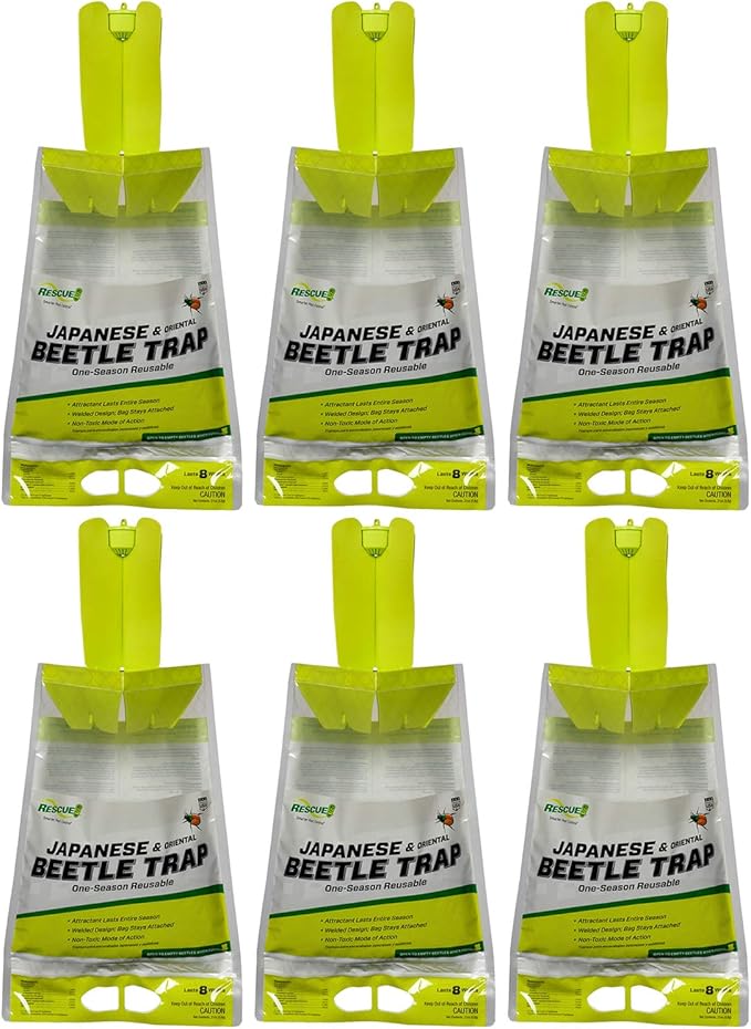RESCUE! Japanese Beetle Trap – Reusable Bag - 6 Traps