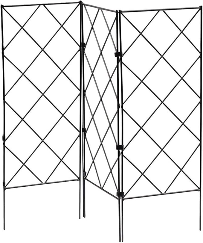 Garden Trellis 8x21in Black Plant Support Frame Metal Plant Support Stakes for Climbing Vines and Flowers Stands
