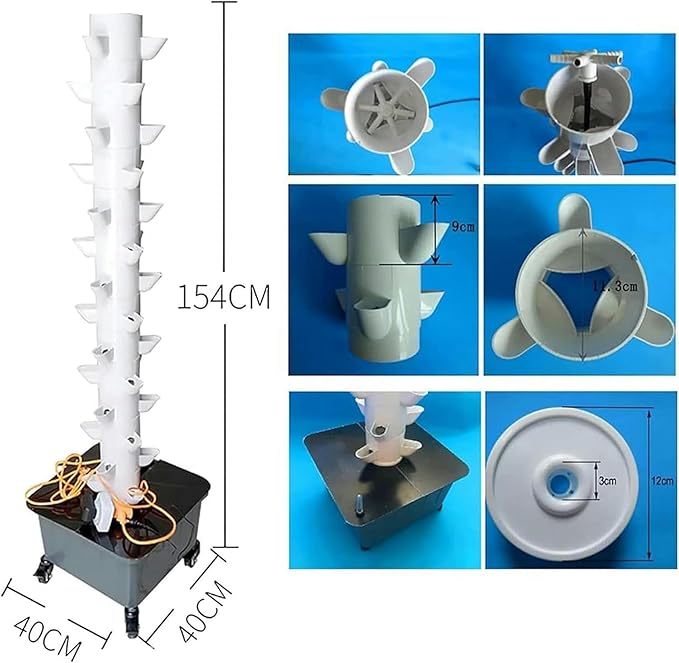 Hydroponic Tower Hydroponic Growth System Vertical Plants Hydroponic Smart Interior Garden Garden Interior Gardening System for Family Kitchen Gardening