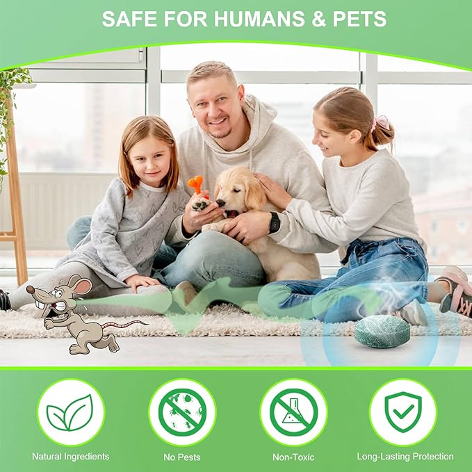 24PCS Mouse Rodent Repellent Natural Mouse Repellent Peppermint Oil for Mice Rats Squirrels Spiders and Pests Keeps Pests Away Effectively from Garden &amp Home Indoor &amp Outdoor Use