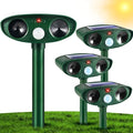 4 Pack Deer Repellent Solar Ultrasonic Animal Repeller Outdoor Racoon Squirrel Fortress Pro Waterproof Animal Deterrent Devices CatDogSkunkRabbitCoyote Deterrent for Yard Garden Farm