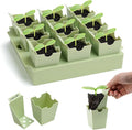 Seed Starter Tray Dual-Purpose Handles for Transplanting &amp Labeling 9 Deep 2.3 in Cells Extra-Thick Reusable Germination Kit for Indoor Outdoor &amp Greenhouse Use