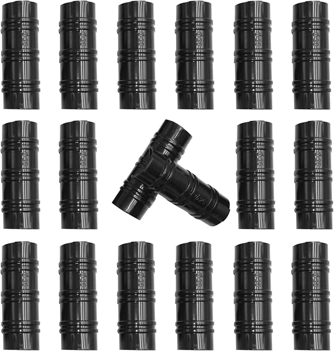 60PCS Greenhouse Clips 1 Inch Greenhouse Clamps Gardening and Farming Tube Clips ABS Plastic Clamps for PVC Pipe Greenhouse Film Sunshade Nets &amp Row Covers (Black)
