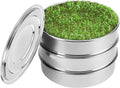 SOLIGT Stackable Stainless Steel Seed Sprouting Kit 2-Tier Mesh Sprouting Trays 1 Base and 1 Cover Lid
