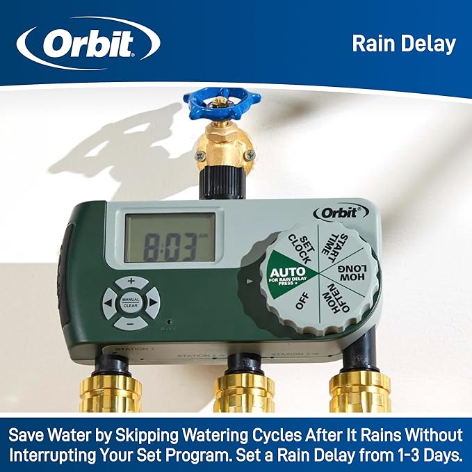 Orbit 56082 3-Outlet Programmable Digital Hose Watering Timer(Pack of 4)