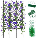 Garden Trellis Frame for Climbing Plants Outdoor | 65 Inch PE-Coated Metal Pipes &amp Plastic Grids Rose Wall Trellis | Rustproof Privacy Screen Plant Support Frame for Flowers Vines Vegetables Indoo