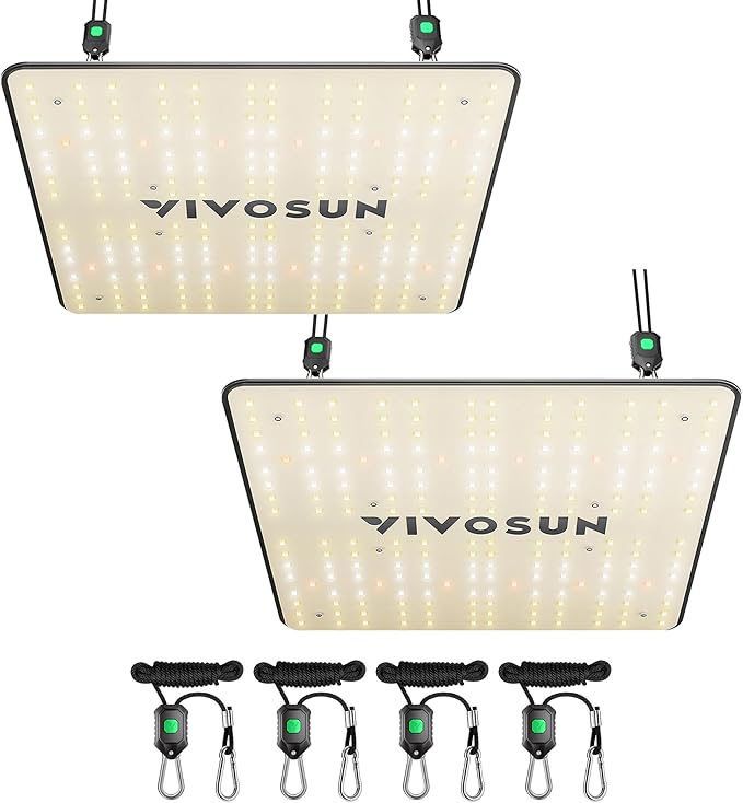 VIVOSUN LumaLight 100W LED Grow Light Full Spectrum Plant Light Smart Dimmable &amp High PPFD for Indoor Plants Seedling Vegetables Bloom Fits 2×2/2×4 Grow Tents 2-Pack