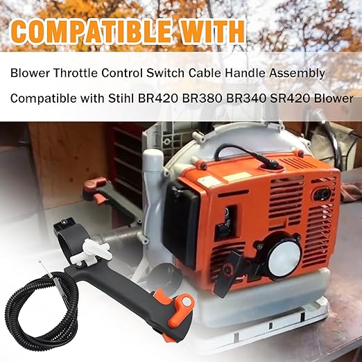 1PCS Blower Throttle Control Switch Cable Handle Assembly Compatible with Stihl BR420 BR380 BR340 SR420(Replace# 4203 790 13064203 790 1307)
