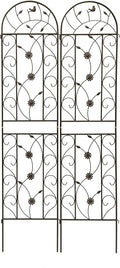 2-Pack Rustproof Metal Garden Trellis (86.7 x 19.7) | Tall &amp Modular Design | Single or Screen/Corner Use Easy Assembly for Climbing Plants &amp Garden Vertical Elegance (Brown)