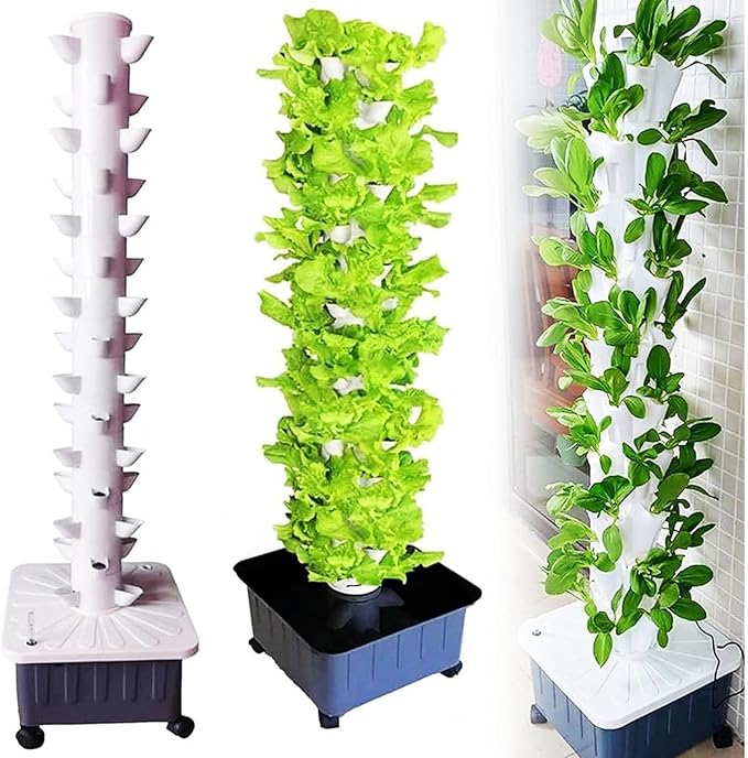 Hydroponics Tower Garden Hydroponic Growing System for Herbs Fruits and Vegetables45 Pods Indoor Herb Garden Kit with Hydrating Pump Net Pots and Timer