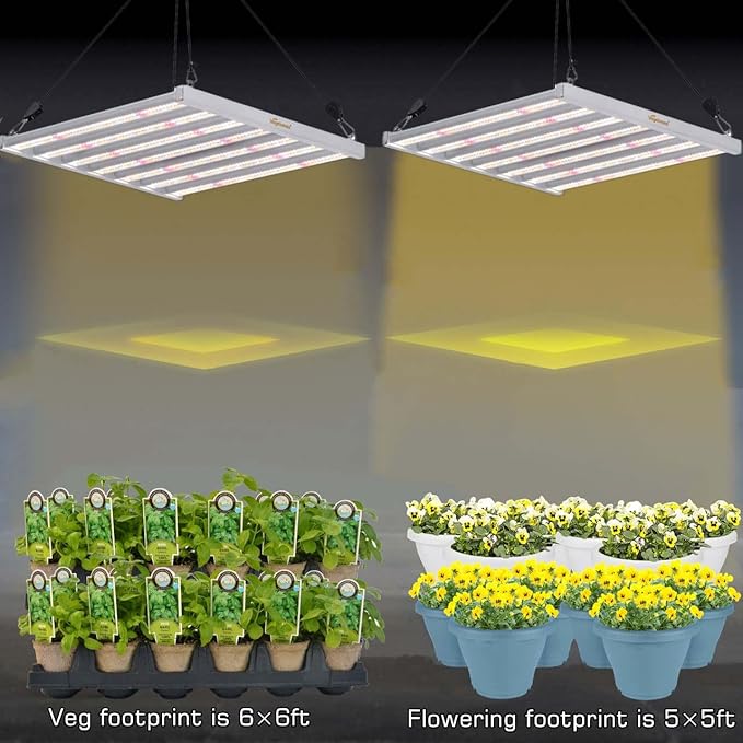 300Watt LED Grow Lamp UV IR Full Spectrum 4x4 5x5ft Coverage Grow Light Bar with 1092pcs Diodes 7 Bars Led Plant Growing Lamp for Vertical Farming Commercial Dimmable Easy Installation