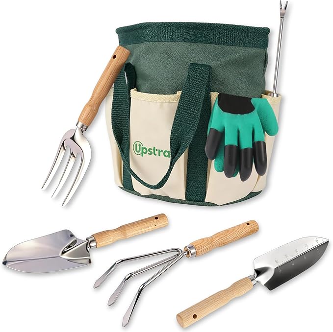 Gardening Hand Tools with Durable Garden Tools Bag and Rust-Proof Stainless Steel Garden Tools Set7pcs Gardening Gifts for Women and Gardeners