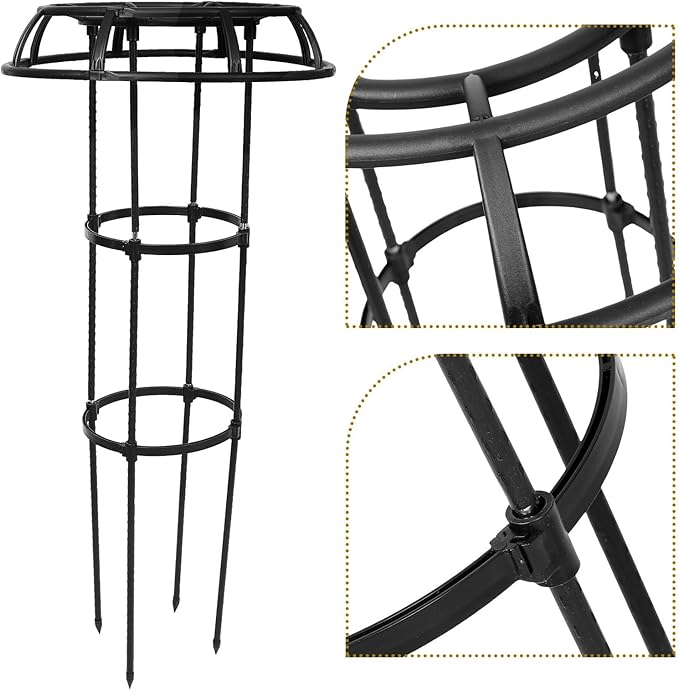 IMIKEYA Indoor Plant Trellis Metal Climbing Plant Support Cage Φ25.4cm Diameter X 105cm Height Garden Rack for Indoor Climbing Vines and Flower Pots
