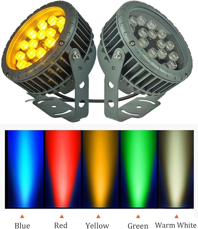 12V/24V Outdoor Spotlight - LED Landscape Light LED Flood Light IP65 Waterproof Color-Changing Tree Engineering Garden Spotlight for Yard Lawn Garden Pathway Lighting(Red36W(DC24V))