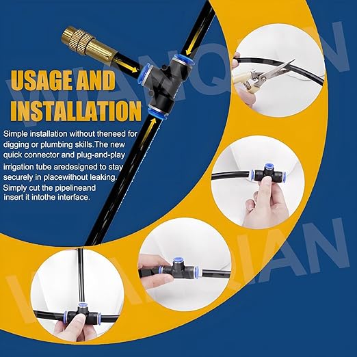Automatic Drip Irrigation System Automatic Irrigation Equipment Set Automatic Drip Irrigation Kit Suitable for 1/2 and 3/4 Faucets Full Coverage Smart Timer 1Sec - 300 Min 40m