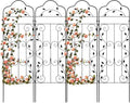 hogardeck 4 Packs 60 * 18 inch Metal Garden Trellis for Climbing Plants OutdoorHeavy DutyBlack Coating Rustproof Trellis for Rose Vegetable Flowers ExpandablePerfect for Training Climbing Plants