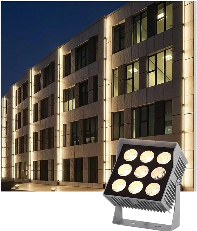Rotation Spotlights - IP65 Outdoor Waterproof Exterior Wall Light AC 220V Long-Distance LED Floodlights 5°A Beam of Light Spotlight Villa Roman Column Projector(White Light72w)