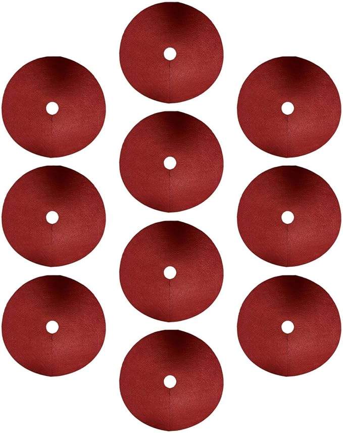 10x Tree Mulch Rings Weed Barrier Fabric with 2.76 Hole Gardening Thickened Plant Cover Breathable Non Woven Tree Protector Red
