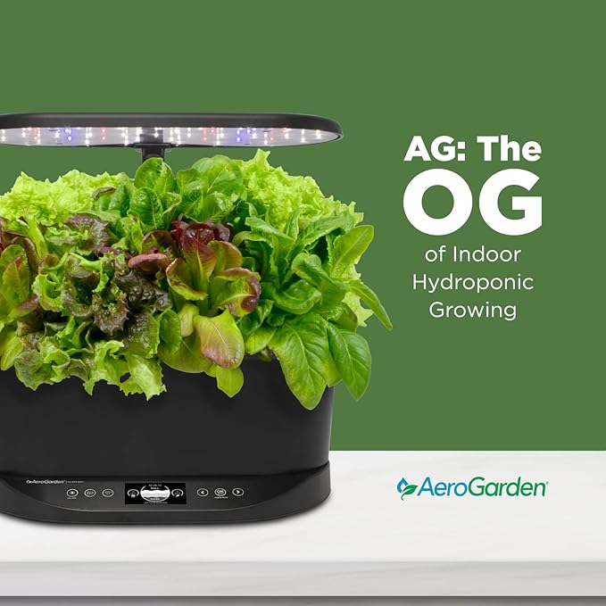 AeroGarden Bounty Basic - Indoor Garden with LED Grow Light Black