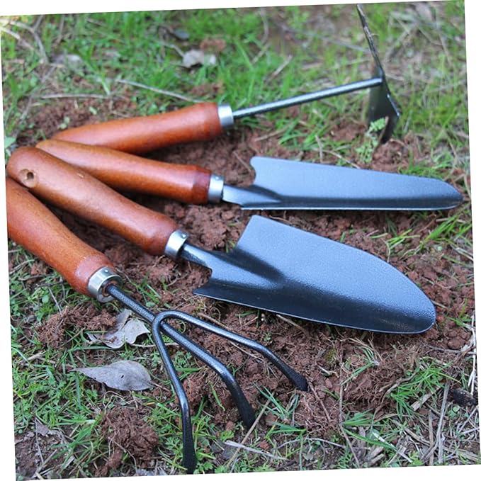 UPKOCH 4Pcs Mini Garden Tools Set Thicken Iron Shovel Varnish Spade for Planting Lightweight Design for Gardening Enthusiasts for Cultivating Weeding