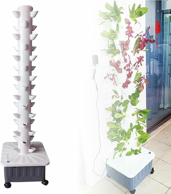 45 Holes Hydroponics Growing System Indoor Smart Garden Kit with Water Pump Vertical Farming Garden Planter for Herbs Vegetables and Fruits-*