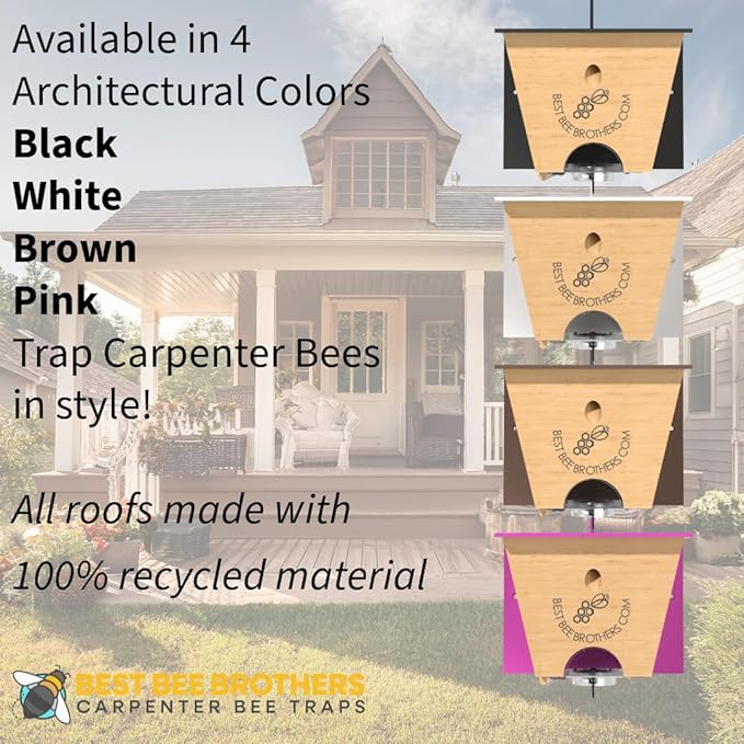 Best Bee Brothers Turbo Trap 2.0 Professional-Grade Carpenter Bee Trap for Outside with Bee Vault Large Viewport &amp Spring-Loaded Door 4.1” W x 4.8” H x 5.9” D Brown