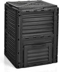 Outdoor Composting Bins80 Gallon Large Compost Bin with Top Flip Latch-on Lid &amp Bottom DoorGrass Food Trash Composter BarrelAerating Outdoor Compost Box for Garden Yard(Black)