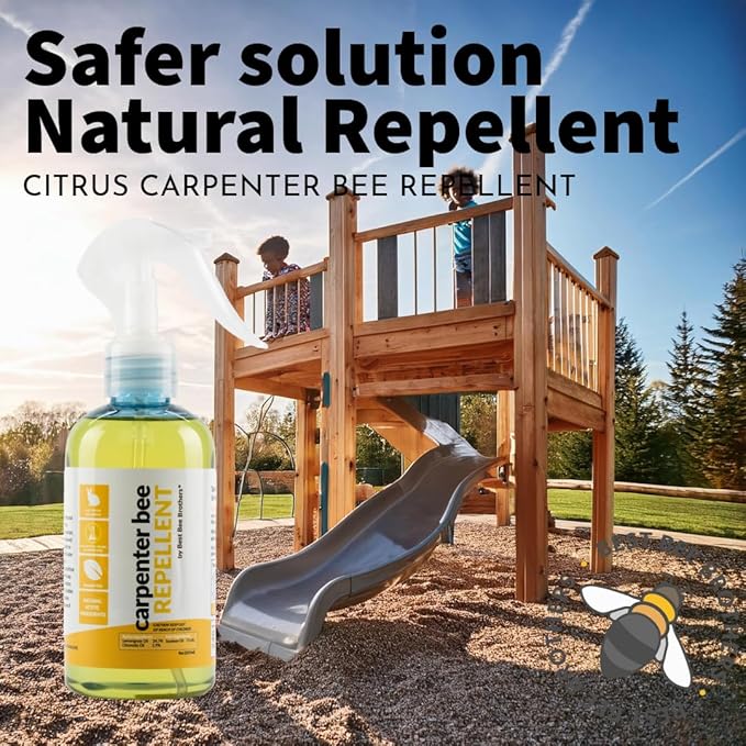 Best Bee Brothers Citrus Carpenter Bee Spray Effective Long-Lasting Citrus Spray Made with Essential Oils 8 Oz. (4 Pack)