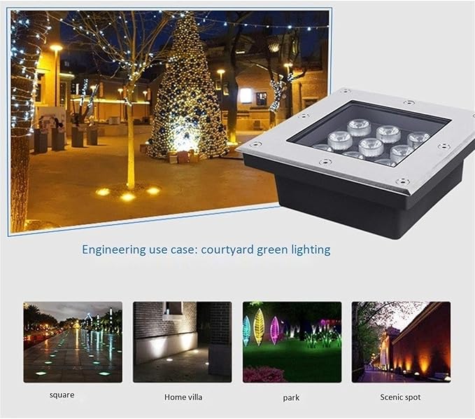 5PCS Ground LED Landscape Lights - Led Spot Lights DC12V Mini Stair IP67 Waterproof Outdoor Recessed Lamps 1W LED Deck Light Spotlight with Narrow Beam for Garden StairsWarm White 9W