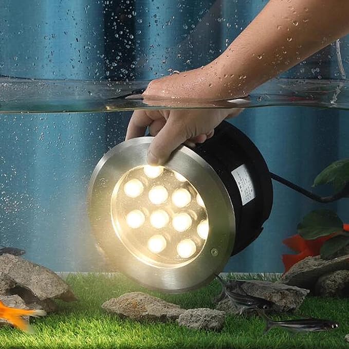 LED Landscape Lights - Outdoor Buried Lights Recessed Ground Spotlight IP67 Waterproof Floor Lamp Lawn/Terrace/Garden Ground Illumination Path Light Easy to Install(Red3W) (Blue 36W)