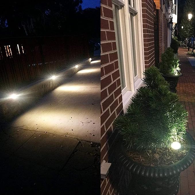2 Pack LED Waterproof Inground Lights IP67 Landscape Lighting 3W Outdoor Garden Path Spotlights DC12V/24V Recessed Buried Lamps for Walkways (White 24V)