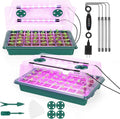 Seed Starter Tray with Grow Light 80 Cells Seed Starter Kit with Humidity Dome Indoor Seedling Starter Trays Adjustable Brightness and Timed Plant Germination Starter Trays for Seeds Growing 2 Pack