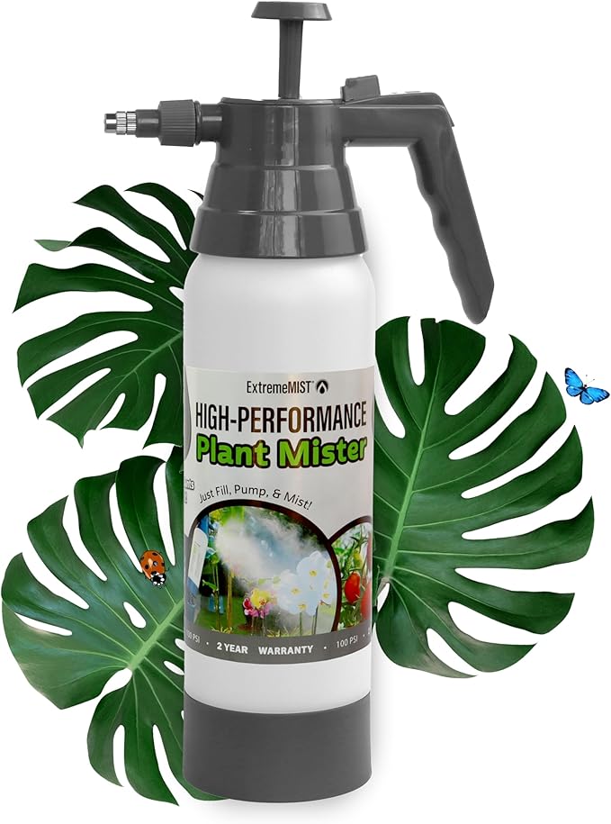 ExtremeMIST High-Performance Garden Sprayer - Ultimate Plant Mister &amp Spray Bottle for Plants - Horticultural Hand Pump Sprayer with Adjustable Brass Nozzle - Outdoor &amp Indoor Plant Humidifier