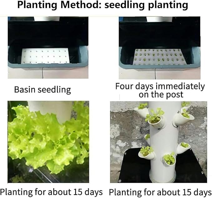 4/5/6 Floors - Hydroponic Culture for Garden with Hydroponic Tower Hydroponic Tower for Plants - with Hydration Herbal Timer Fruits Vegetables Whi