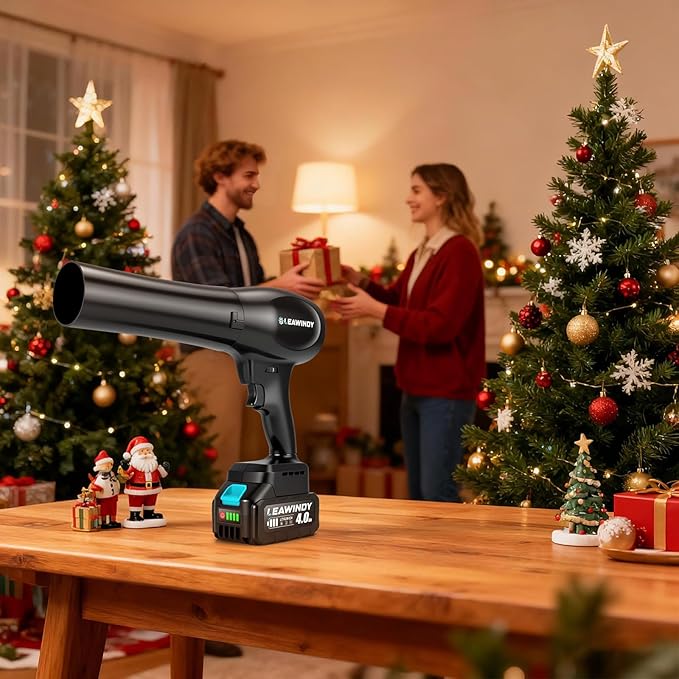 Cordless Leaf Blowers with 2 X 4.0Ah Batteries and Charger 800000RPM Handheld Leaf Blower &amp 6 Speed Mode Lightweight Mini Turbo Jet Blower Rechargeable Leaf Blower for Lawn Care Patio Car Dr
