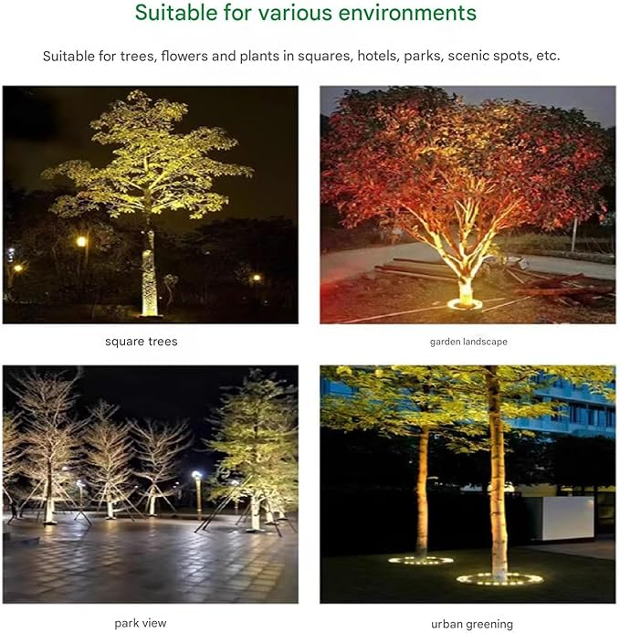 Outdoor Landscape Spotlights RGB Tree Spotlight - Garden Courtyard Landscape Lamp IP65 Waterproof OutdoorLed Ring Tree Hug Light Outdoor LED Pillar Lamp Park Landscape