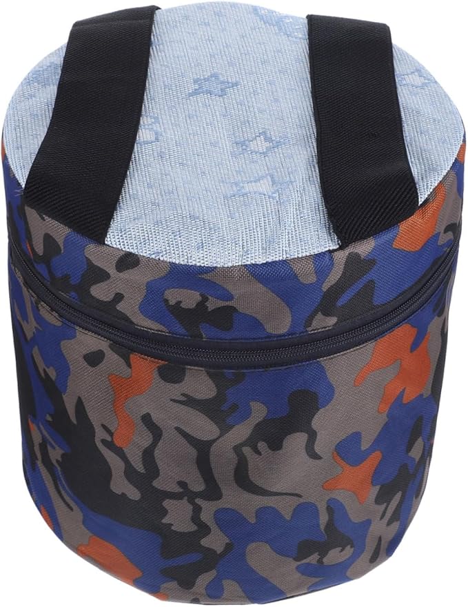 Portable Outdoor Farming Stool with Breathable Foam Cushion 25cm High Garden Workseat with Storage Pocket for Weeding Planting and Travel Random Style