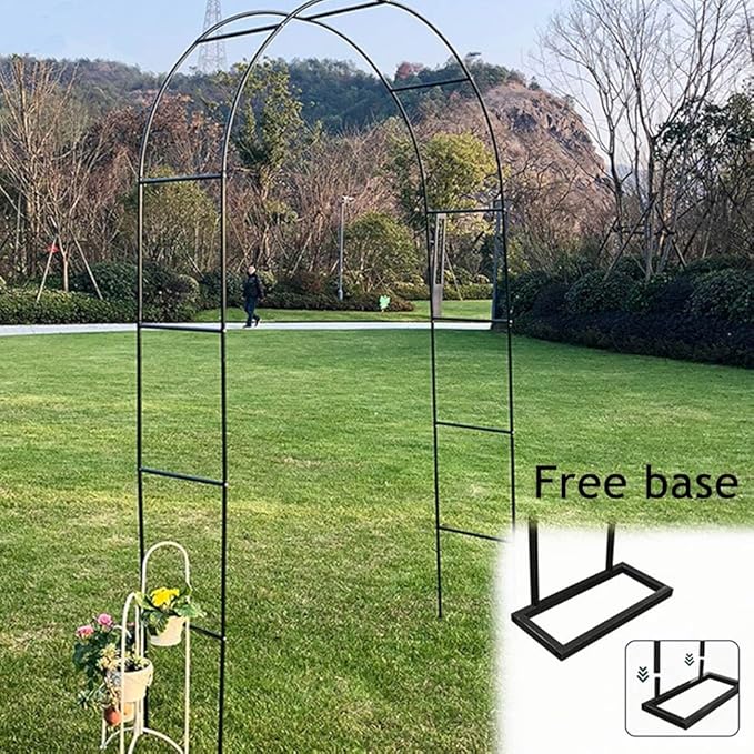 Metal Plant Support Trellis Garden Or Wedding Arch Arbor Party Ceremony Decoration Flower Frame for Climbing Plants Outdoor Decoration Weddings(BlackW300XH220X40cm)