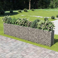 Gabion Raised Bed Silver Galvanized Steel 177.2x19.7x39.4 in Rectangular Planter for Outdoor Plants Durable Garden Bed