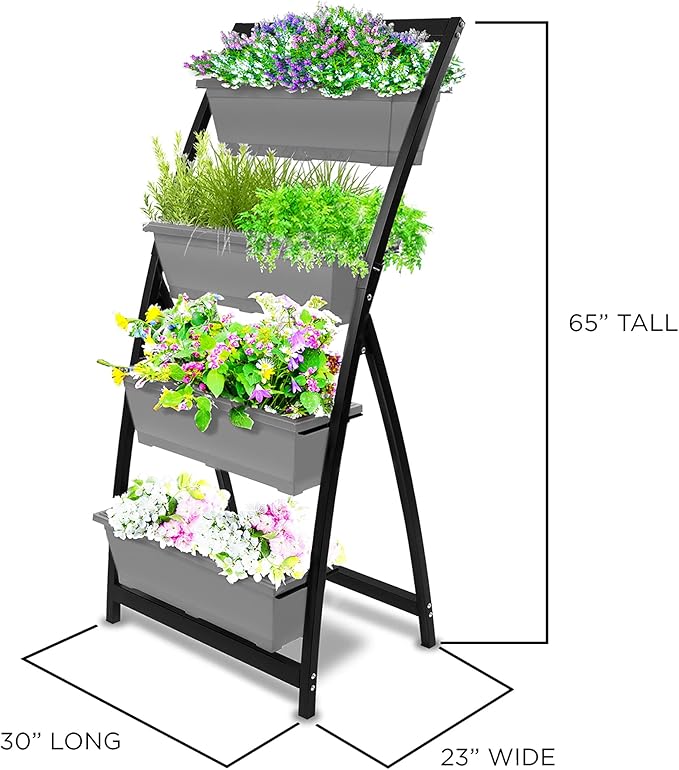 Outland Living 6-Ft Raised Garden Bed - Vertical Garden Freestanding Elevated Planter with 4 Container Boxes - Good for Patio or Balcony Indoor and Outdoor - Perfect to Grow Vegetables Herbs Flowers