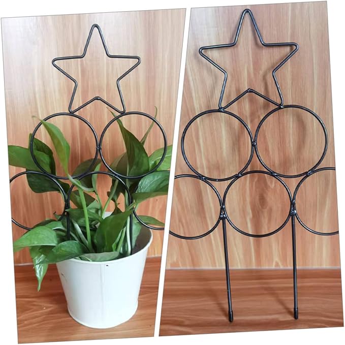 Happyyami 8 Pcs Iron Garden Trellis As i Am Indoor Plant Trellis Climbing Trellis Plant Star Trellis Garden Trellis for Climbing Plants Indoor Cucumber Trellis Indoor Trellis Metal Planter