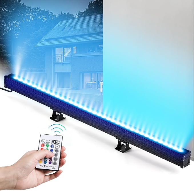 108W Wall Washer Light Bar RGBW 16 Color Changing 40’’/3.28FT Length Remote Controller*2 IP65 Waterproof LED Landscape Light