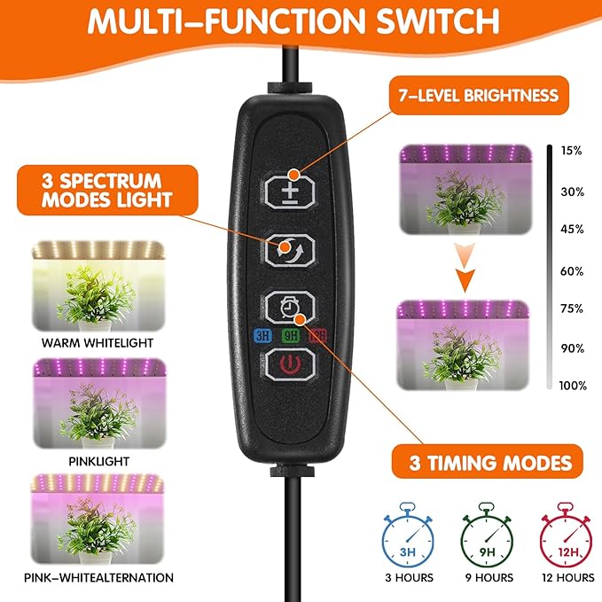 Mini Greenhouse with Grow Light for INDOOR OUTDOOR Metal Fram Tabletop GreenHouse with Waterproof Mat 3/9/12H Timer &amp Dimming Function for Seed Starting Mushroom Cultivation(23.6L x 15.7Wx 19
