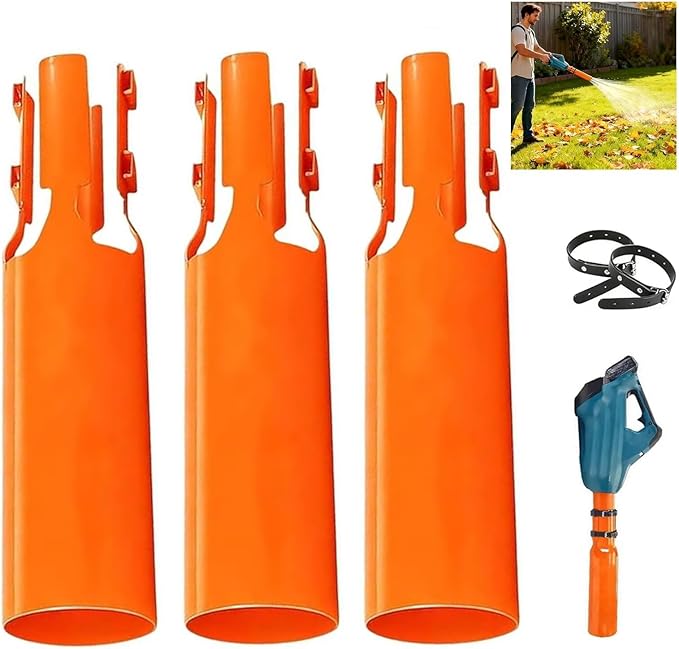 3pcs Leaf Blower Air Booster Universal Leaf Blower Nozzle Attachment Extension for 2–3in Blower Tubes Cordless Leaf Force Air Flow Amplifier Easy to Install for Fallen Leaves/Snow/dust Cleanup