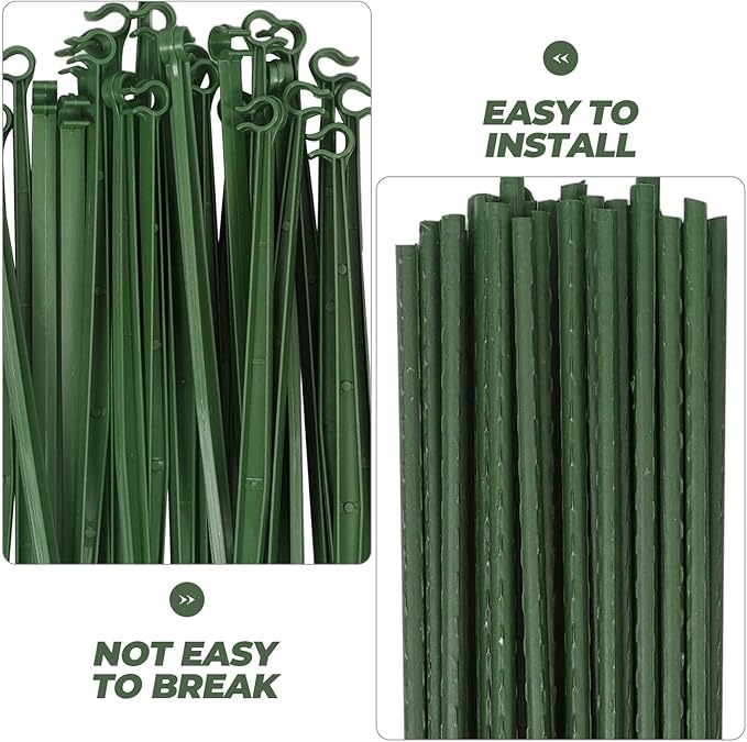 3 Sets Garden Trellis Plant Supports for Indoor and Outdoor Climbing Plants Triangle Tomato Cage with 27 Stakes (11-40 Inch) 27 Connecting Rods and 18 Clips