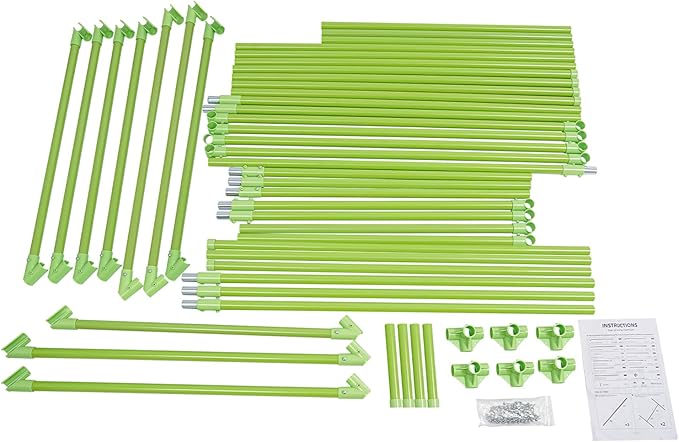 Grape Vine Trellis 6.56x4.92x6.56ft Heavy Duty Garden Trellis for Climbing Plants Large Steel Plant Support with ABS Base for Tomatoes Cucumbers Outdoor (Green)