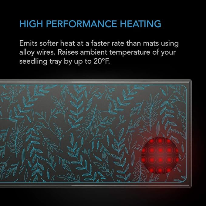 AC Infinity SUNCORE A5 Waterproof Seedling Heat Mat 20 x 20.75 MET &amp UL-Certified Heating Pad for Indoor Gardening Hydroponics Germination Cloning